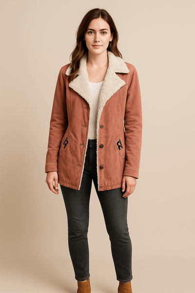 Ashford | Naomi – Women’s Wool Blend Jacket with Shearling Lapel - Ashford London Clothing
