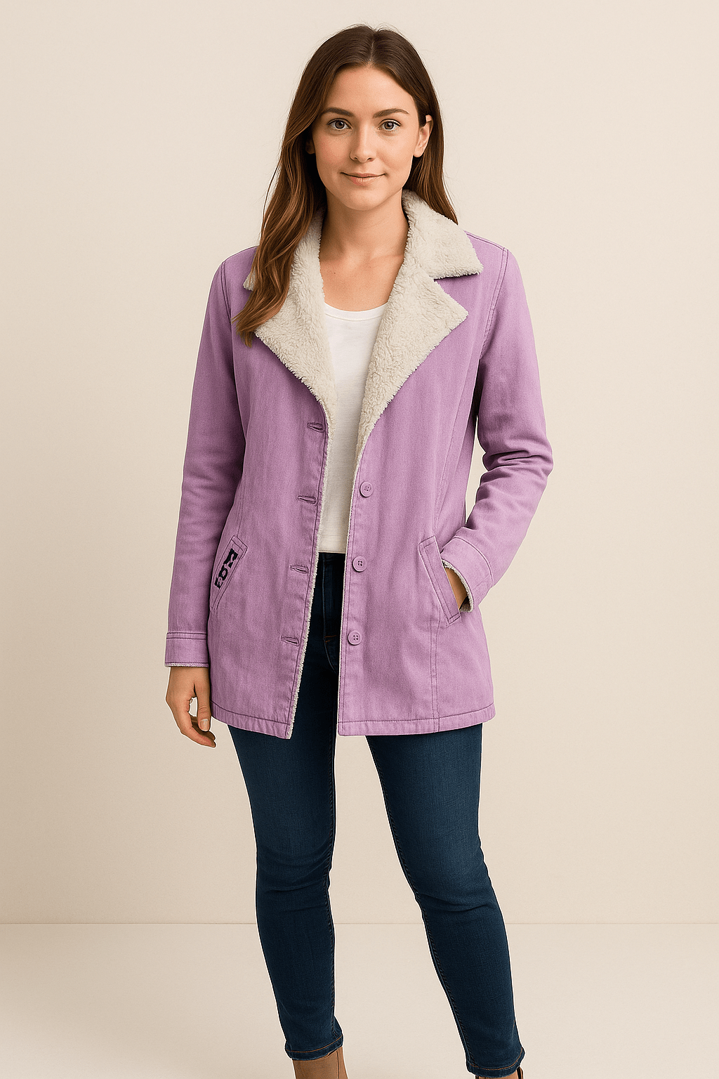 Ashford | Naomi – Women’s Wool Blend Jacket with Shearling Lapel - Ashford London Clothing