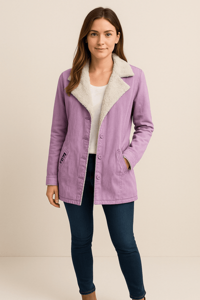 Ashford | Naomi – Women’s Wool Blend Jacket with Shearling Lapel - Ashford London Clothing