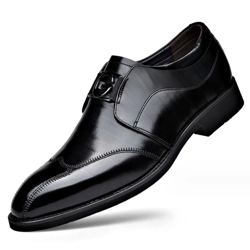 Ashford | Nathan Leather Slip - On Dress Shoes – Pointed Toe – Formal Finish - Ashford London Clothing