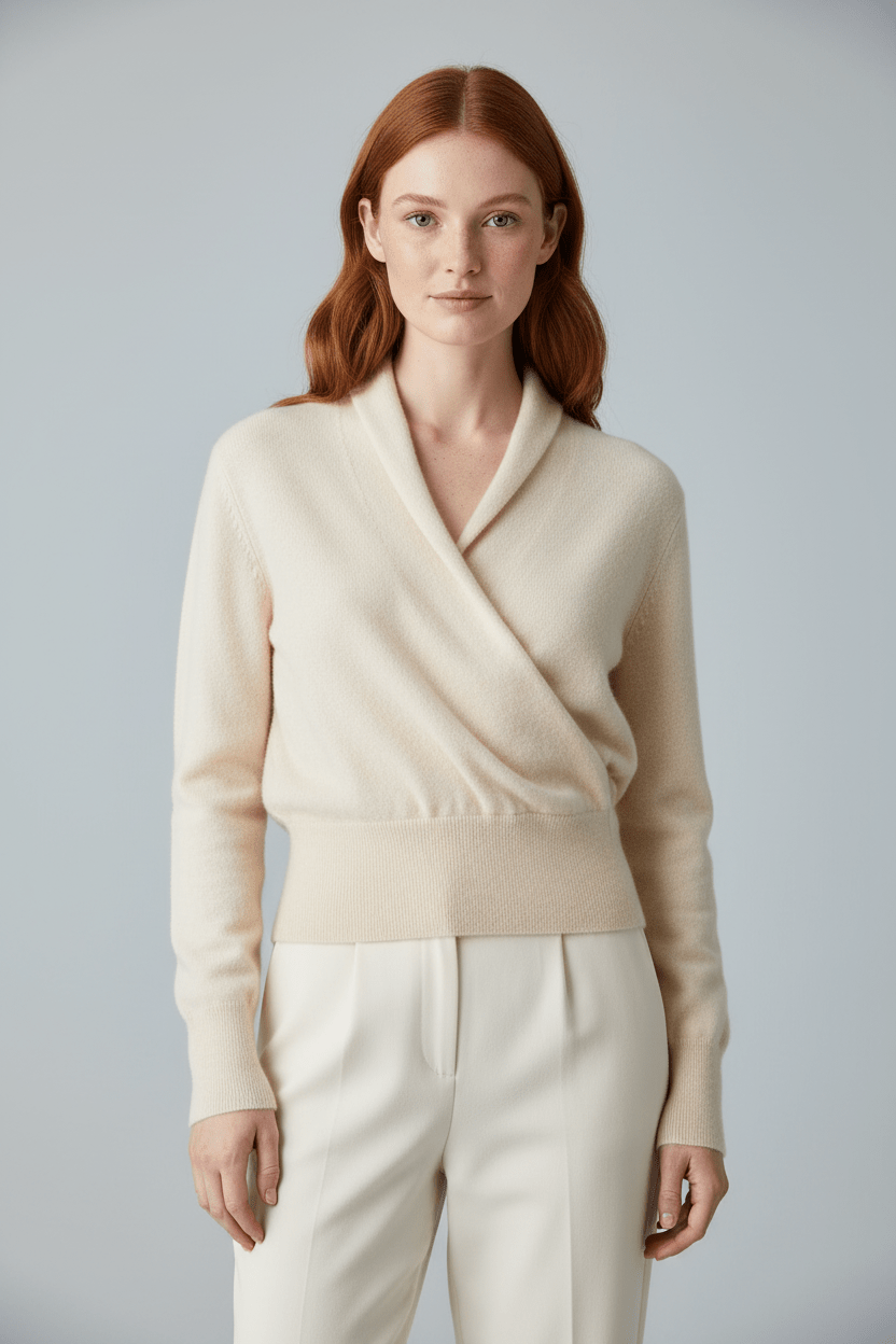 Ashford | Naya – Women’s Relaxed Fit Knit Wrap Sweater with Ribbed Waist - Ashford London Clothing