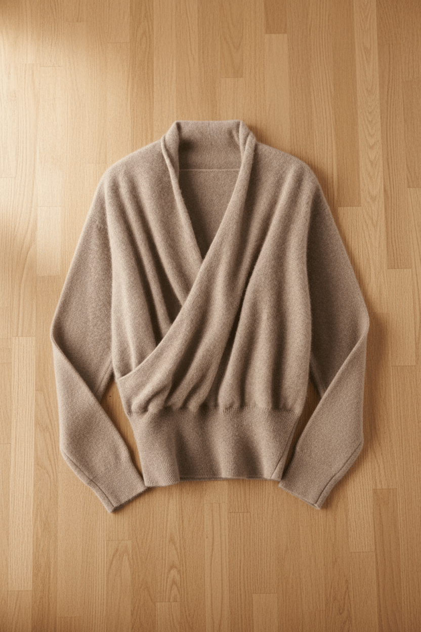 Ashford | Naya – Women’s Relaxed Fit Knit Wrap Sweater with Ribbed Waist - Ashford London Clothing
