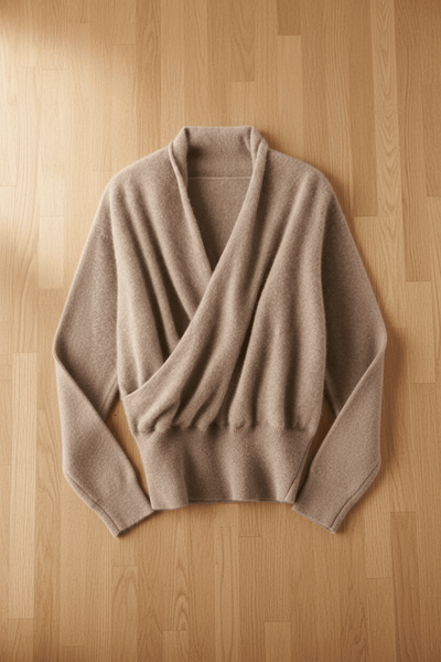 Ashford | Naya – Women’s Relaxed Fit Knit Wrap Sweater with Ribbed Waist - Ashford London Clothing