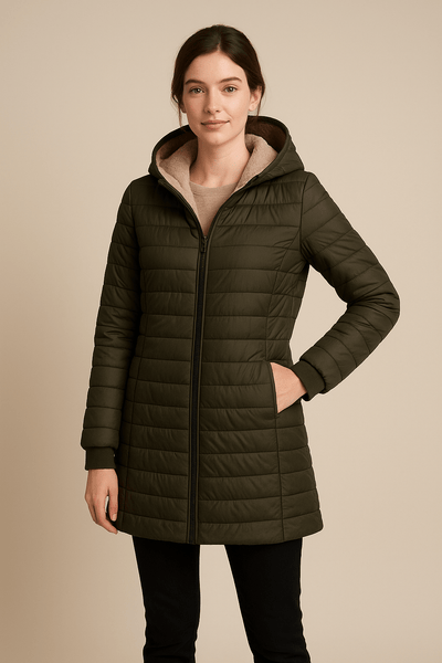 Ashford | Nia – Women’s Quilted Mid - Length Puffer Coat with Plush Lining and Hood - Ashford London Clothing