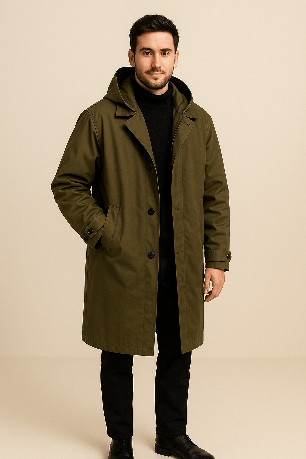 Ashford | Nikolai – Men’s Tailored Wool Blend Double - Breasted Trench Coat - Ashford London Clothing