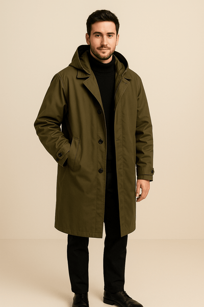 Ashford | Nikolai – Men’s Tailored Wool Blend Double - Breasted Trench Coat - Ashford London Clothing