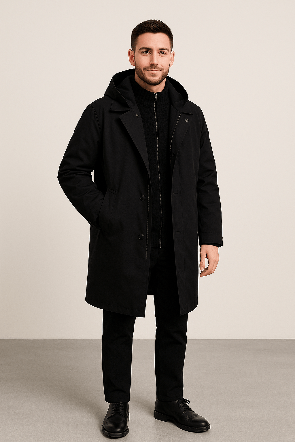 Ashford | Nikolai – Men’s Tailored Wool Blend Double - Breasted Trench Coat - Ashford London Clothing