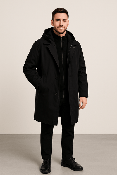 Ashford | Nikolai – Men’s Tailored Wool Blend Double - Breasted Trench Coat - Ashford London Clothing