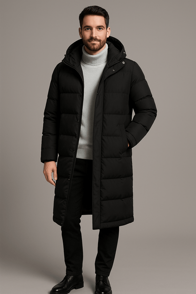 Ashford | Noah – Men’s Heavy Insulated Hooded Trench Coat with Relaxed Fit - Ashford London Clothing