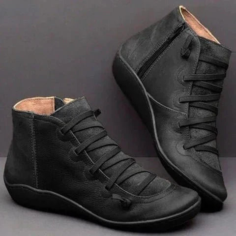 Ashford | Noelle – Women’s Lace - Up Leather Ankle Boots with Contrast Panels - Ashford London Clothing