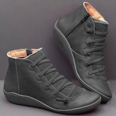 Ashford | Noelle – Women’s Lace - Up Leather Ankle Boots with Contrast Panels - Ashford London Clothing