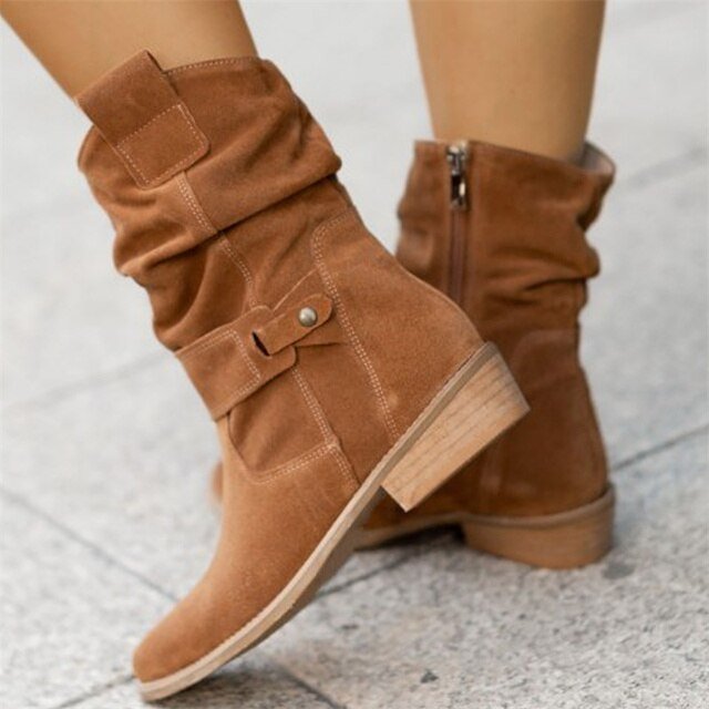 Ashford | Noelle – Women’s Low Heeled Faux Leather Ankle Boots with Side Zip - Ashford London Clothing