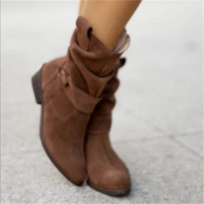 Ashford | Noelle – Women’s Low Heeled Faux Leather Ankle Boots with Side Zip - Ashford London Clothing