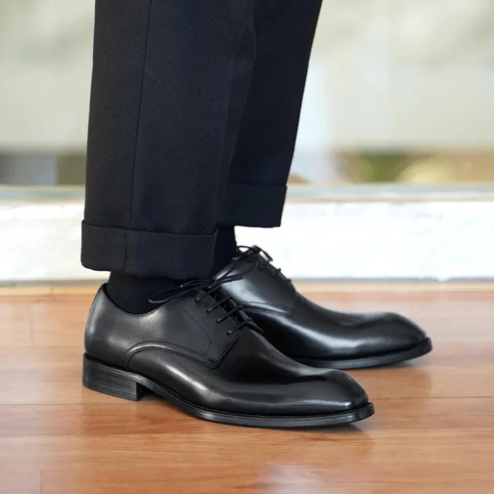 Ashford | Nolan Oxford Shoes – Closed Lacing PU Leather – Pointed Toe Formal Style - Ashford London Clothing