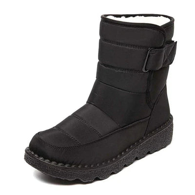 Ashford | Nora – Women’s Winter Snow Boots with Hook & Loop – Canvas Upper - Ashford London Clothing