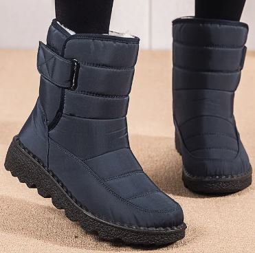 Ashford | Nora – Women’s Winter Snow Boots with Hook & Loop – Canvas Upper - Ashford London Clothing