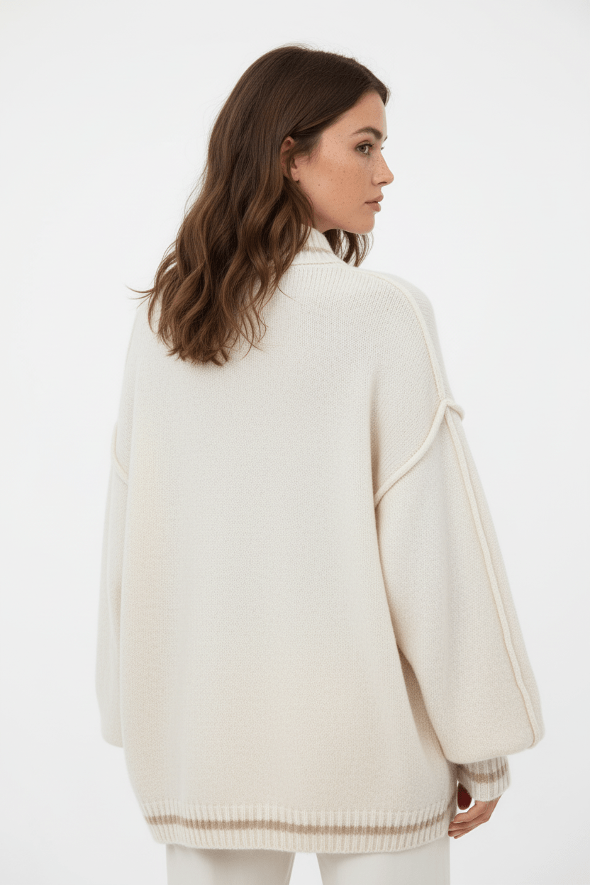 Ashford | Noura – Women’s Oversized Knit Sweatshirt with Balloon Sleeves - Ashford London Clothing