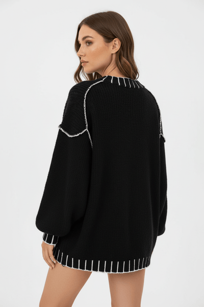 Ashford | Noura – Women’s Oversized Knit Sweatshirt with Balloon Sleeves - Ashford London Clothing