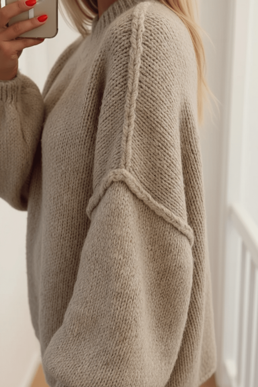 Ashford | Noura – Women’s Oversized Knit Sweatshirt with Balloon Sleeves - Ashford London Clothing