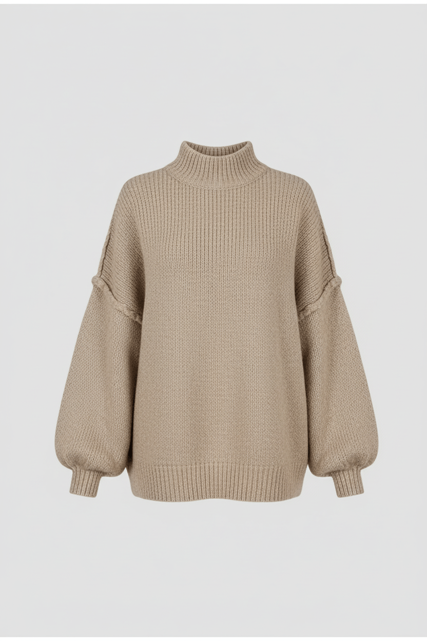 Ashford | Noura – Women’s Oversized Knit Sweatshirt with Balloon Sleeves - Ashford London Clothing