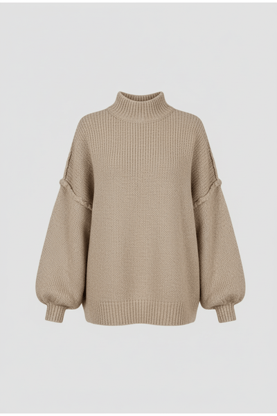 Ashford | Noura – Women’s Oversized Knit Sweatshirt with Balloon Sleeves - Ashford London Clothing