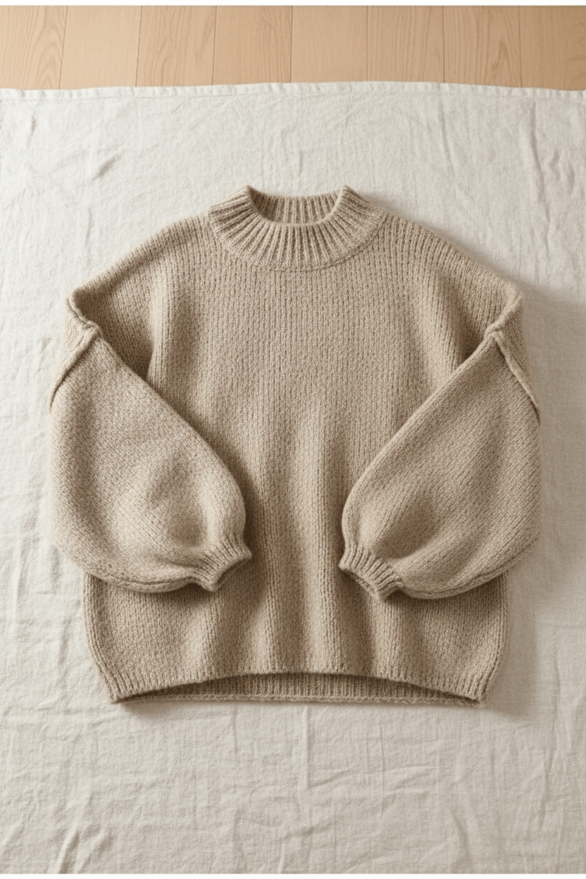 Ashford | Noura – Women’s Oversized Knit Sweatshirt with Balloon Sleeves - Ashford London Clothing