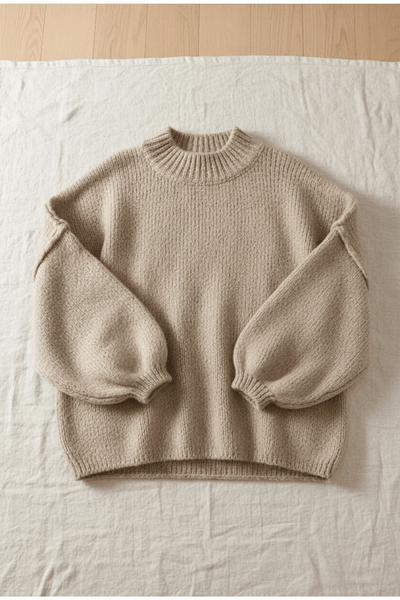 Ashford | Noura – Women’s Oversized Knit Sweatshirt with Balloon Sleeves - Ashford London Clothing