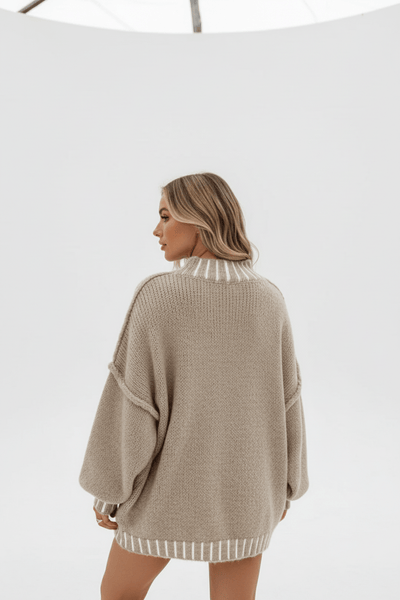 Ashford | Noura – Women’s Oversized Knit Sweatshirt with Balloon Sleeves - Ashford London Clothing