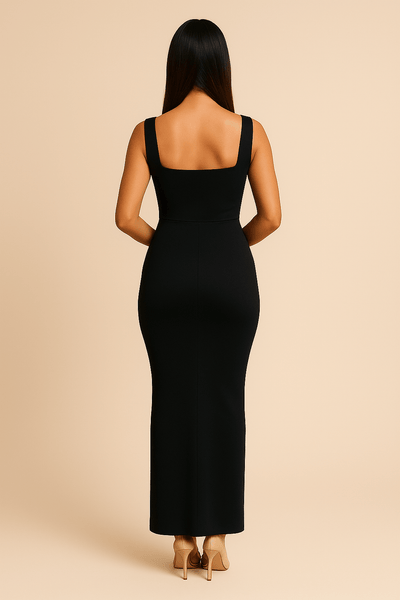 Ashford | Nuria Sleeveless Bodycon Dress – Square Neckline, Elegant Fit, Stretch Fabric - Ashford London Clothing