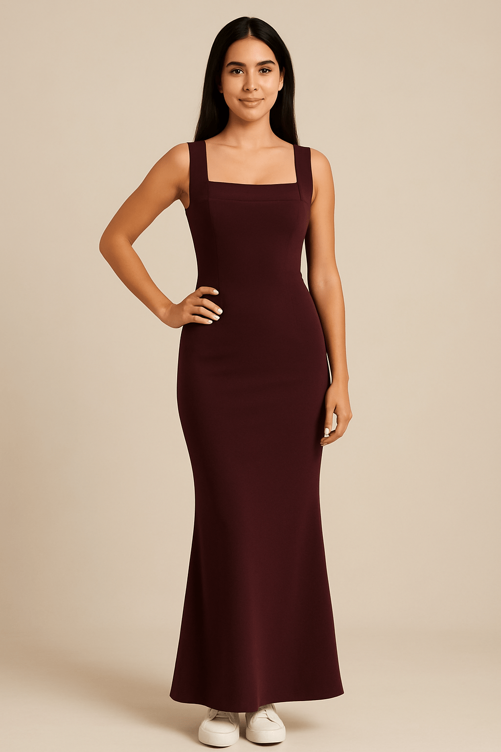 Ashford | Nuria Sleeveless Bodycon Dress – Square Neckline, Elegant Fit, Stretch Fabric - Ashford London Clothing