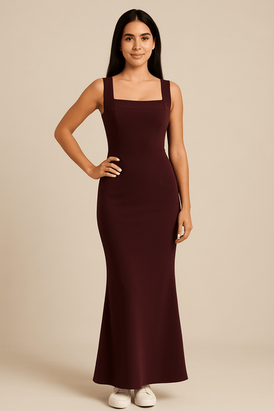 Ashford | Nuria Sleeveless Bodycon Dress – Square Neckline, Elegant Fit, Stretch Fabric - Ashford London Clothing
