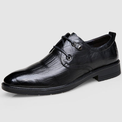 Ashford | Oliver Embossed Lace - Up Shoes – PU Leather – Round Toe – Flat Sole - Ashford London Clothing