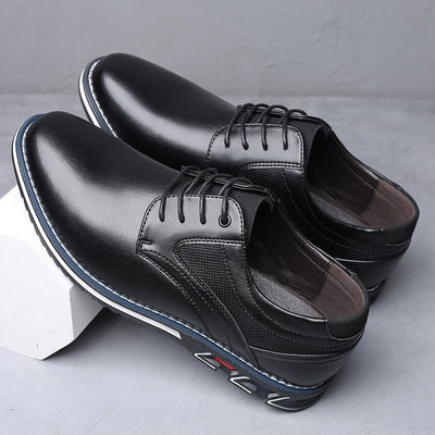 Ashford | Owen Comfort Dress Shoes – PU Leather – Round Toe – Flat Sole Support - Ashford London Clothing
