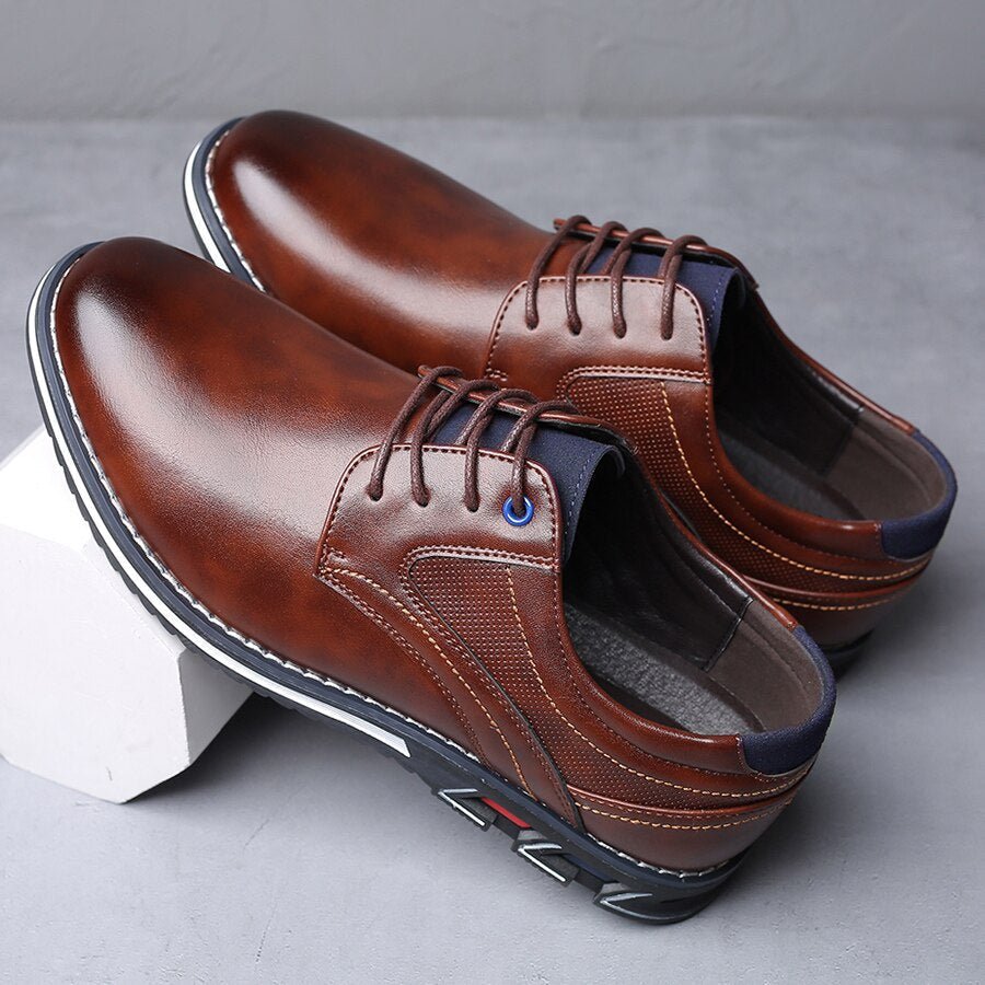 Ashford | Owen Comfort Dress Shoes – PU Leather – Round Toe – Flat Sole Support - Ashford London Clothing