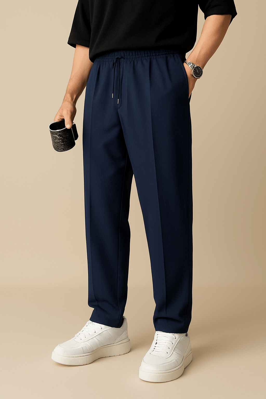 Ashford | Pleated Chino Trousers with Tailored Comfort Waist - Ashford London Clothing
