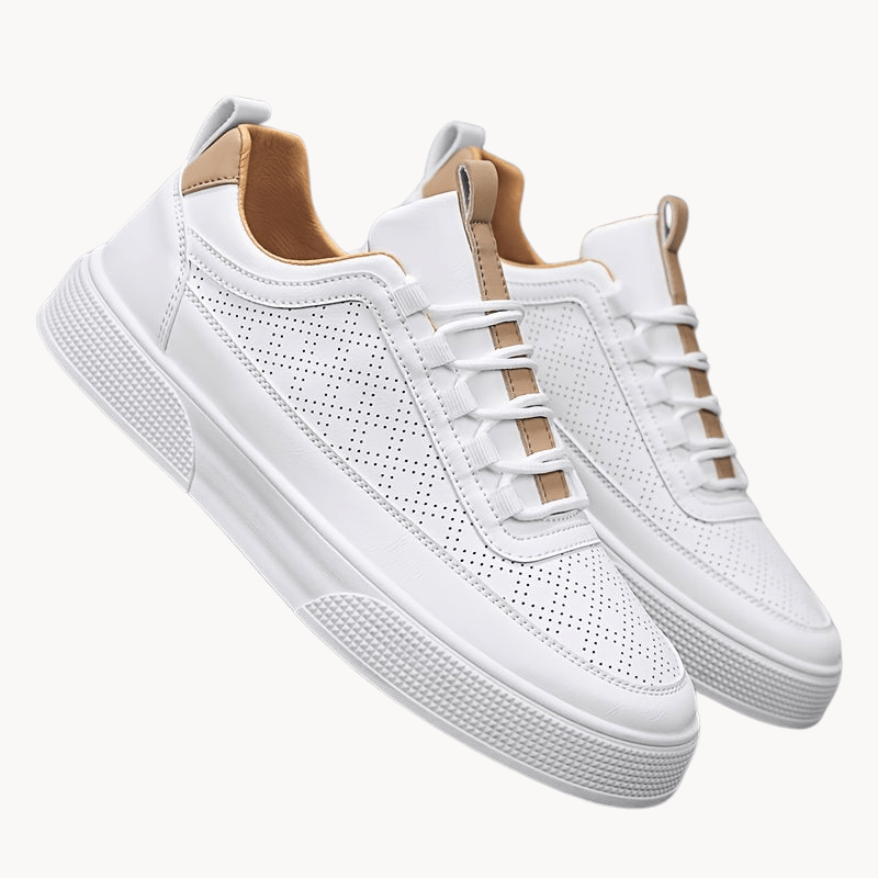 ASHFORD | Porter Men’s leather sneakers with breathable perforated design - Ashford London Clothing
