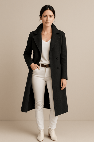 Ashford | Priya – Women’s Mid - Length Fleece Trench Coat with Lapel Collar - Ashford London Clothing