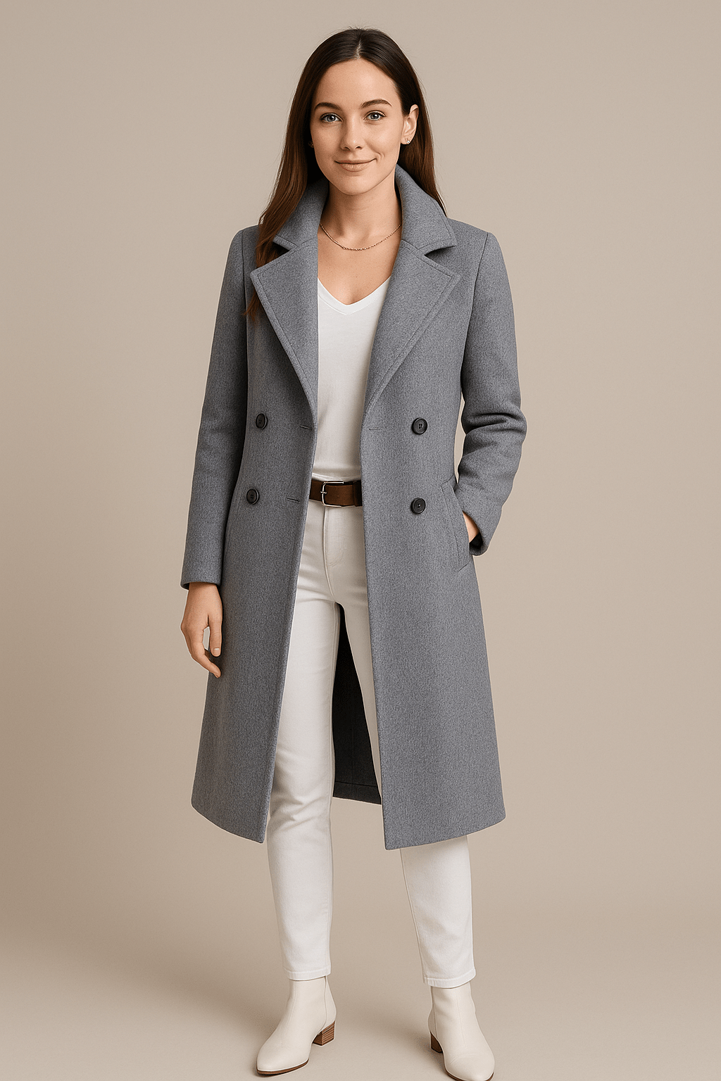 Ashford | Priya – Women’s Mid - Length Fleece Trench Coat with Lapel Collar - Ashford London Clothing