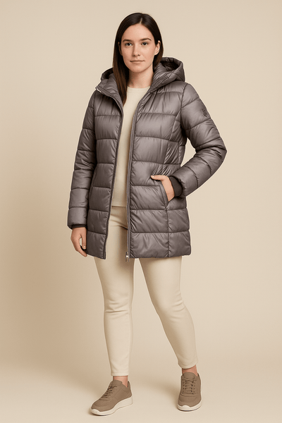 Ashford | Quinn – Women’s Mid - Length Quilted Water - Resistant Coat with Hood - Ashford London Clothing