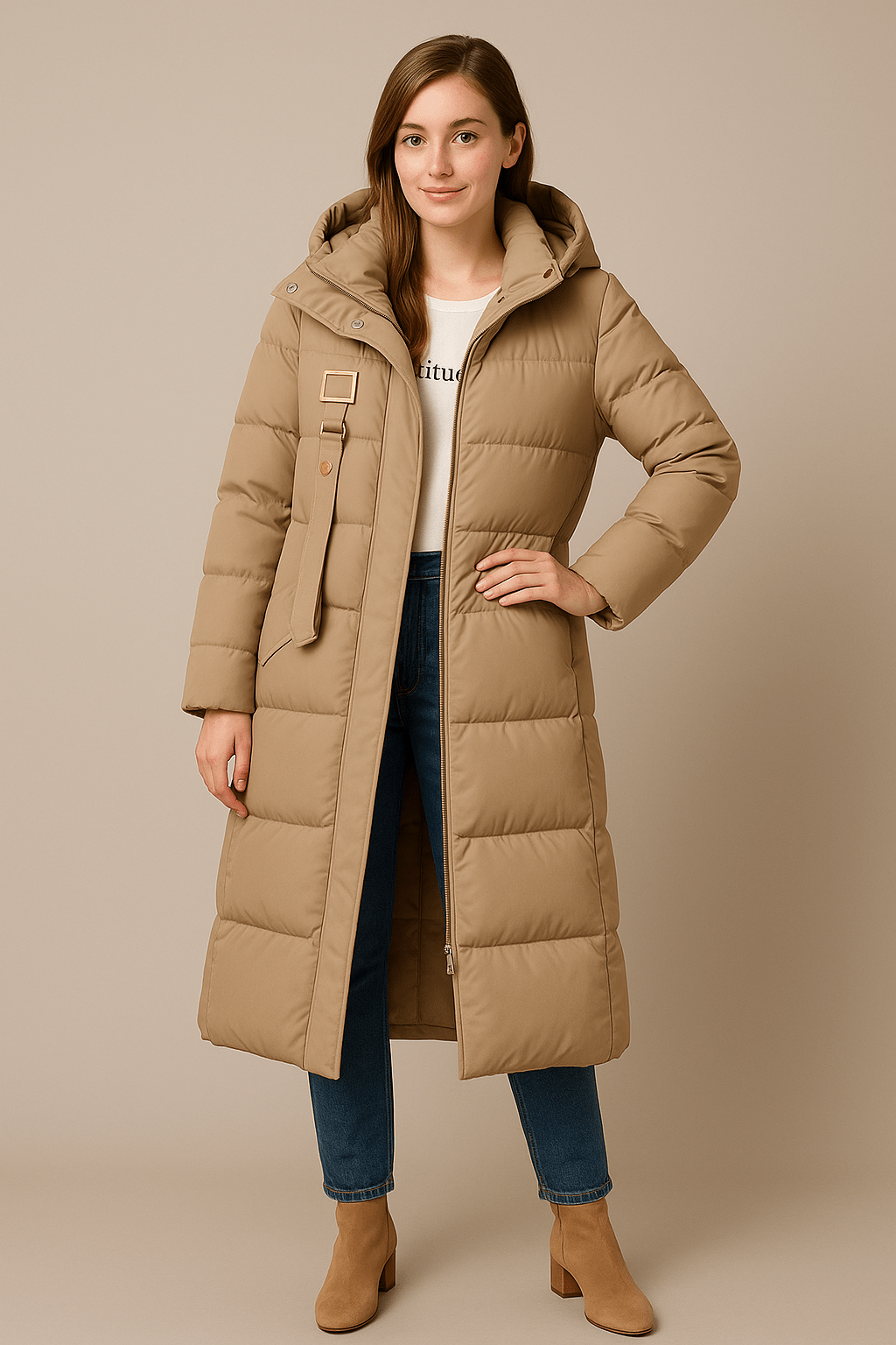 Ashford | Rhona – Women’s Quilted Oversized Trench Coat with Hood & High Collar - Ashford London Clothing