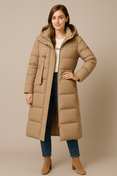 Ashford | Rhona – Women’s Quilted Oversized Trench Coat with Hood & High Collar - Ashford London Clothing