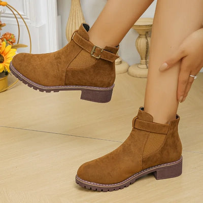 Ashford | Roby – Women’s Outdoor Boots with Belt Buckle – PU Leather - Ashford London Clothing
