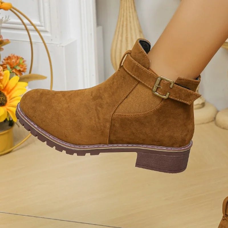Ashford | Roby – Women’s Outdoor Boots with Belt Buckle – PU Leather - Ashford London Clothing
