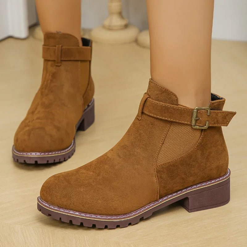 Ashford | Roby – Women’s Outdoor Boots with Belt Buckle – PU Leather - Ashford London Clothing