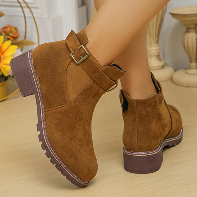 Ashford | Roby – Women’s Outdoor Boots with Belt Buckle – PU Leather - Ashford London Clothing