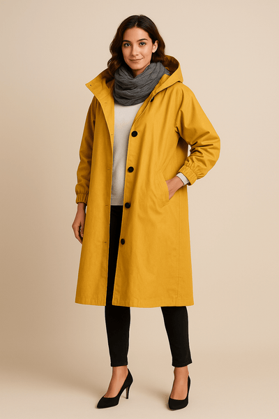 Ashford | Ruby – Women’s Hooded Long Trench Coat with Pockets - Ashford London Clothing