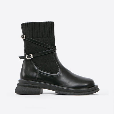 Ashford | Runa – Women’s Faux Leather Ankle Boots with Chic Strap Details - Ashford London Clothing