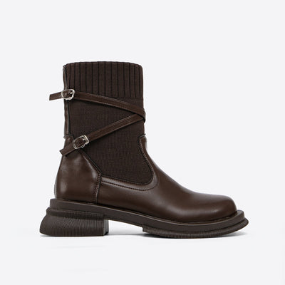 Ashford | Runa – Women’s Faux Leather Ankle Boots with Chic Strap Details - Ashford London Clothing