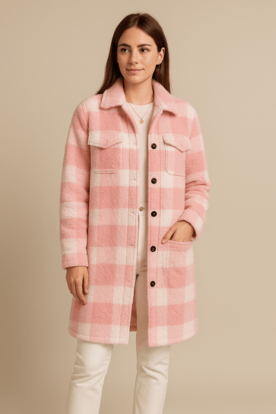 Ashford | Samira – Women’s Loose Fit Checked Mid - Length Coat – Fall Winter - Ashford London Clothing