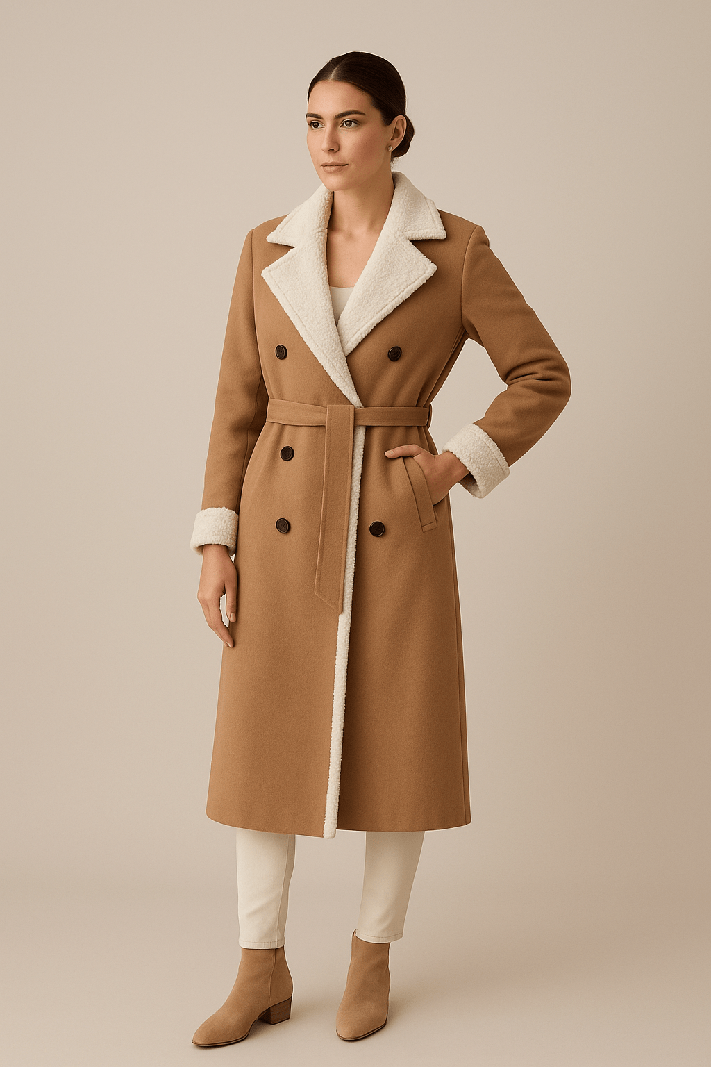 Ashford | Sienna – Women’s Oversized Belted Coat with Shearling Lining - Ashford London Clothing